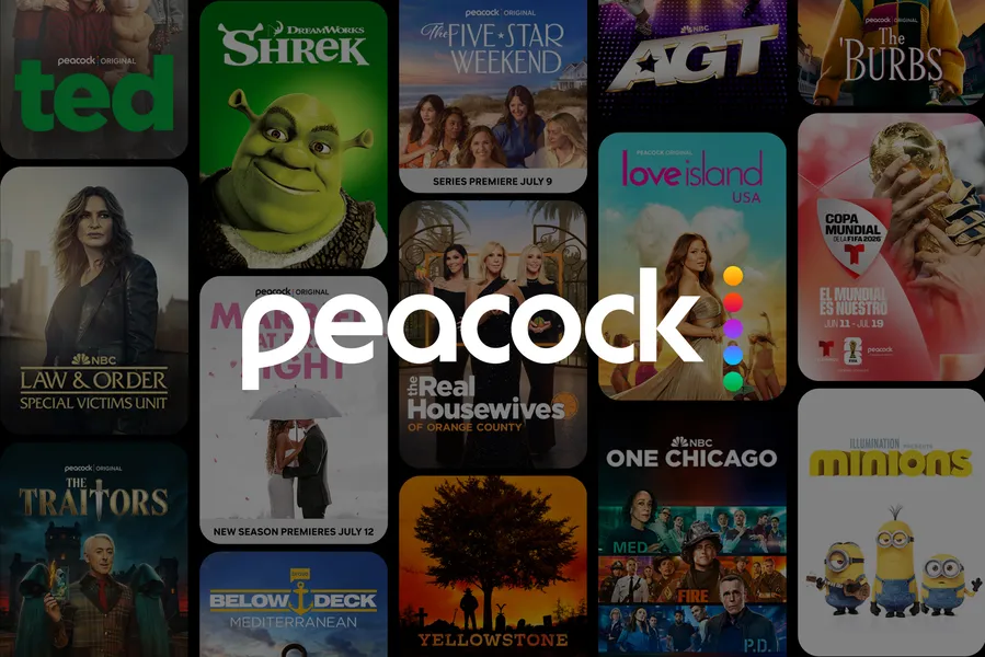 Mosaico VOD com capas de filmes consagrados e séries em alta resolução 4K no teste IPTV